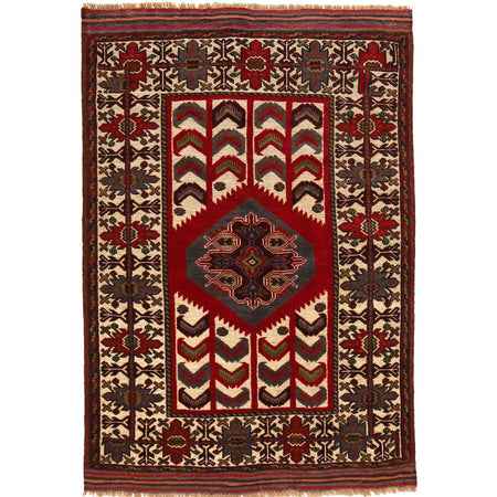 Handmade Barjista Kilim Rug 4' 0" x 6' 0" ft / 122 x 182 cm - No. G35425