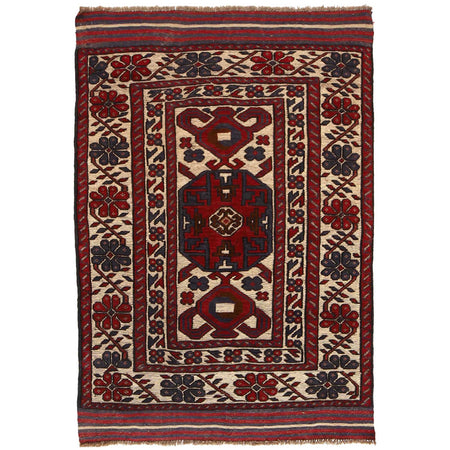 Oriental Barjasta Kilim Carpet 3' 11" x 6' 0" ft / 120 x 182 cm - No. G35426