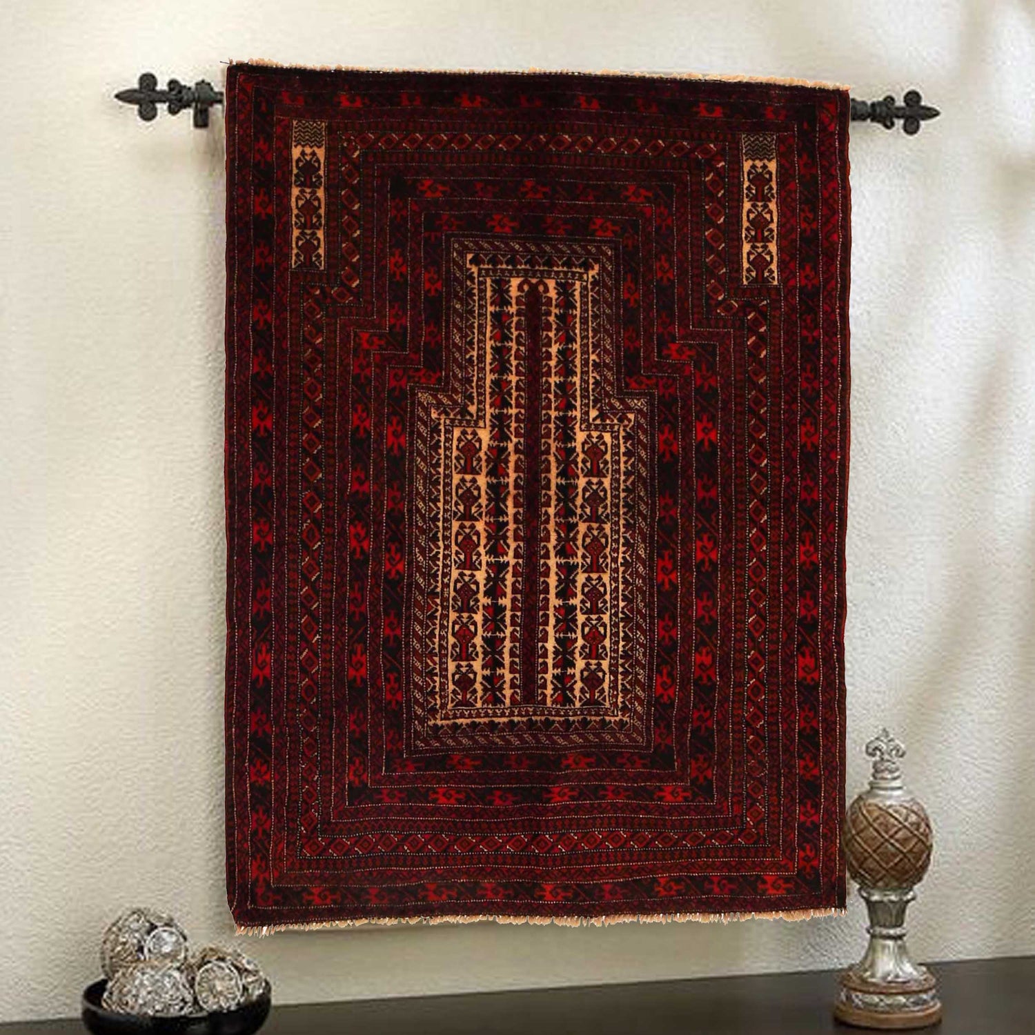 Fine Quality Prayer Rug 3' 5" x 4' 8" ft / 105 x 141 cm -No. G35428