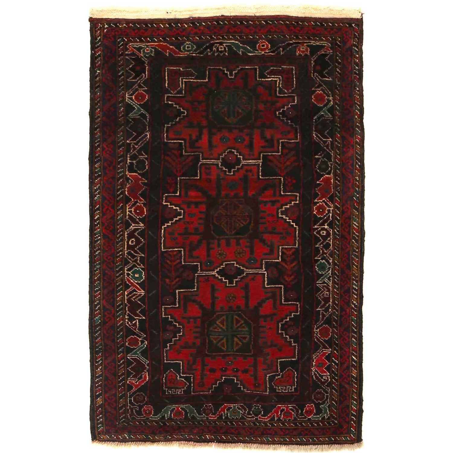 Traditional Baloch Rug 2' 10" x 4' 4" ft / 87 x 133 cm - No. G35431