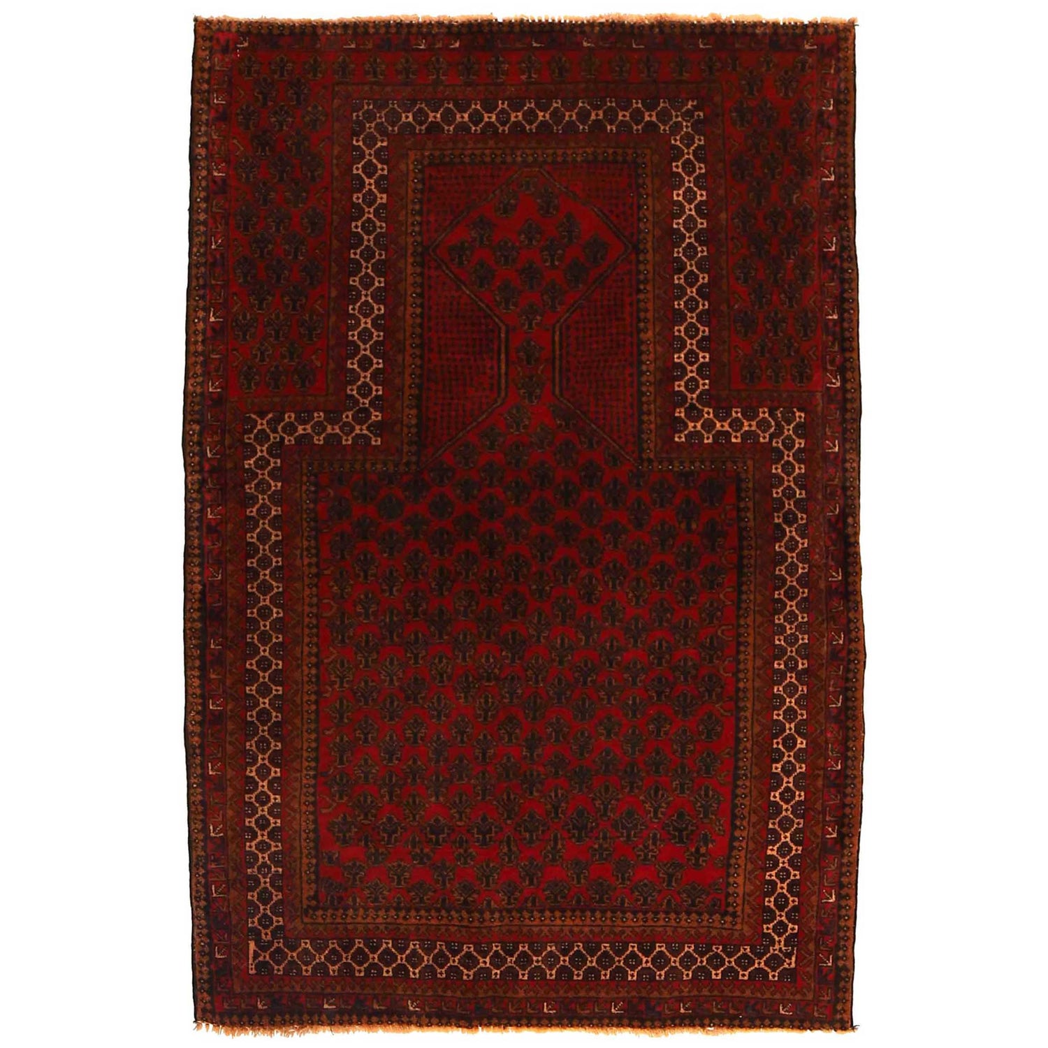 Hand Knotted Prayer Rug 3' 1" x 4' 8" ft / 94 x 142 cm -No. G35433