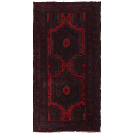 Traditional Baloch Rug 4' 1" x 8' 1" ft / 124 x 247 cm - No. G35504