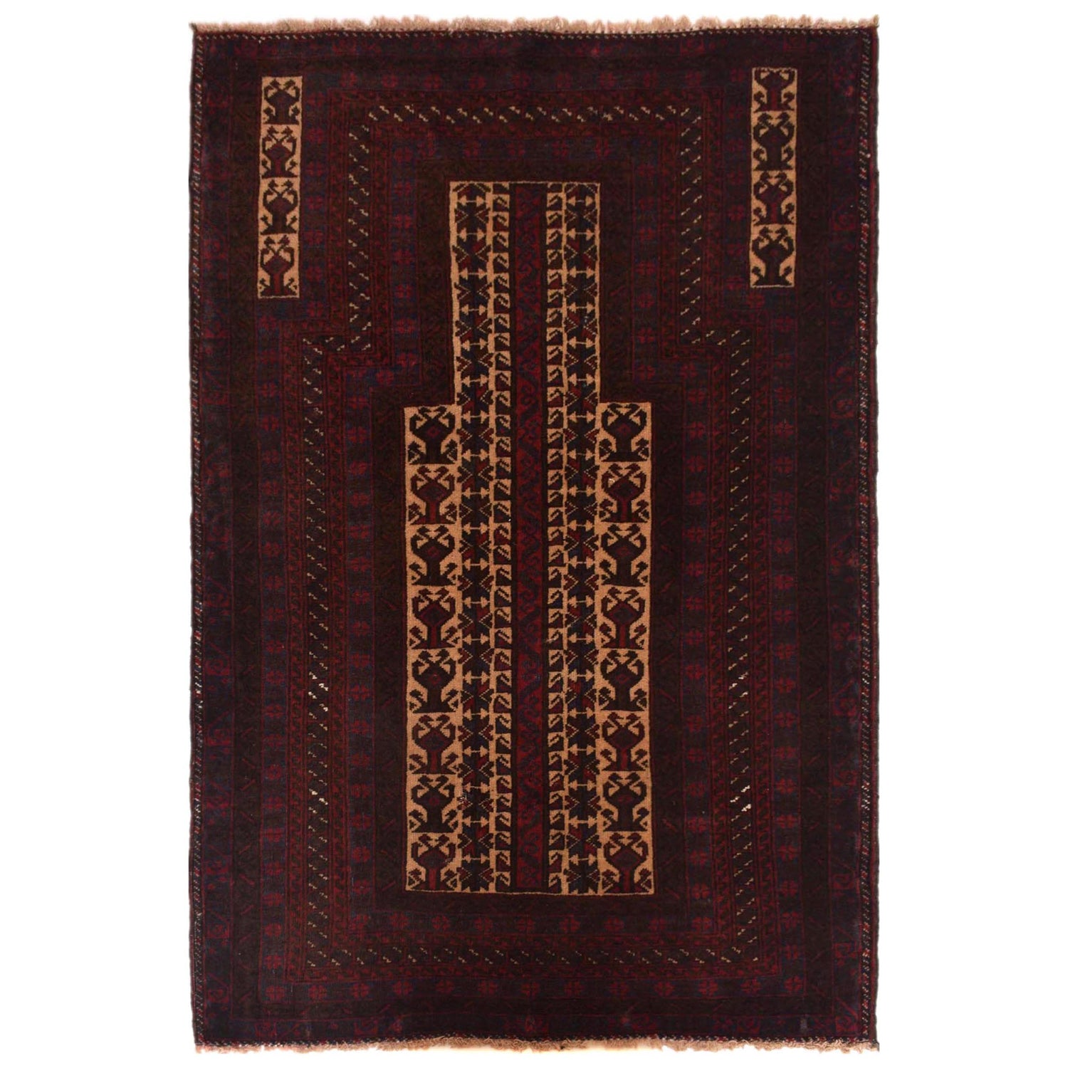 Muslim Prayer Rug 3' 0" x 4' 8" ft / 91 x 141 cm -No. G35508