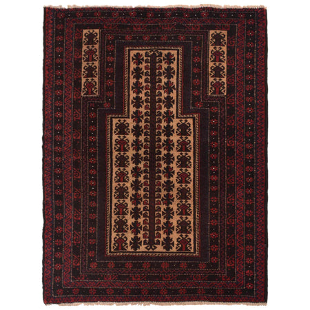 Small Prayer Carpet 2' 10" x 4' 2" ft / 87 x 127 cm - No. G35509