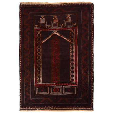 Hand Knotted Prayer Rug 2' 11" x 4' 4" ft / 90 x 131 cm - No. G35515
