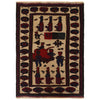 Hand Made Animal Pictorial Area Carpet 2' 9" x 3' 9" ft / 85 x 114 cm - No. G35521