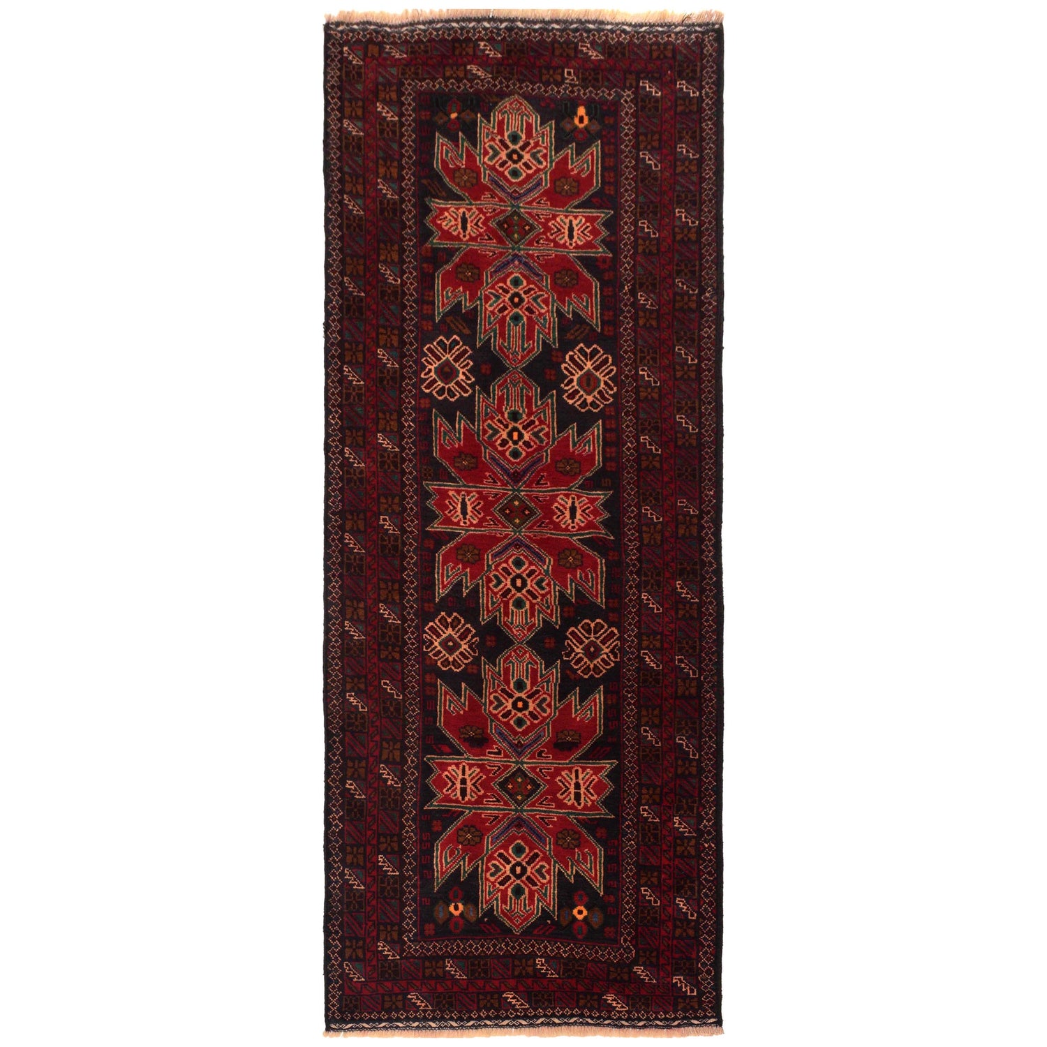 Red Color Baloch Runner 2' 9" x 7' 0" ft / 85 x 213 cm - No. G35522