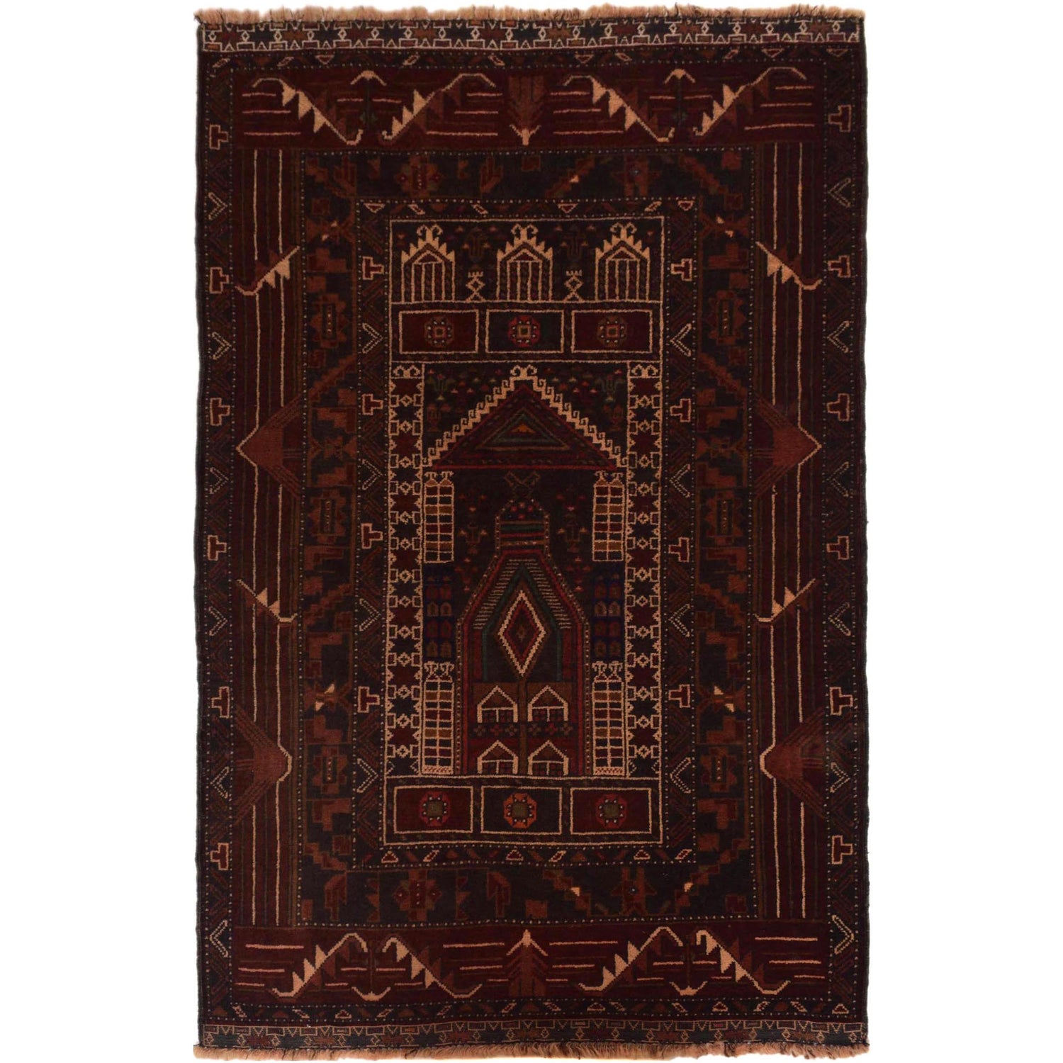 Fine Quality Prayer Rug 2' 7" x 4' 5" ft / 80 x 134 cm -No. G35622