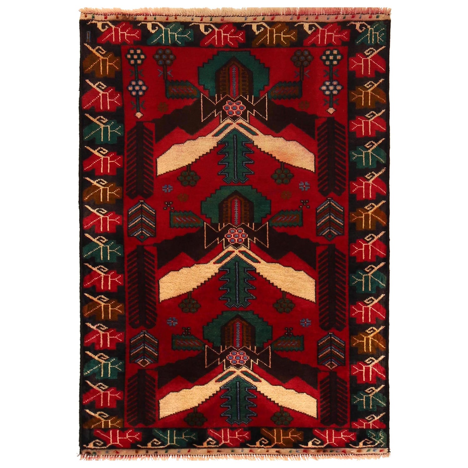 Baluch Small Size Rug 2' 11" x 4' 2" ft / 90 x 126 cm - No. G35811