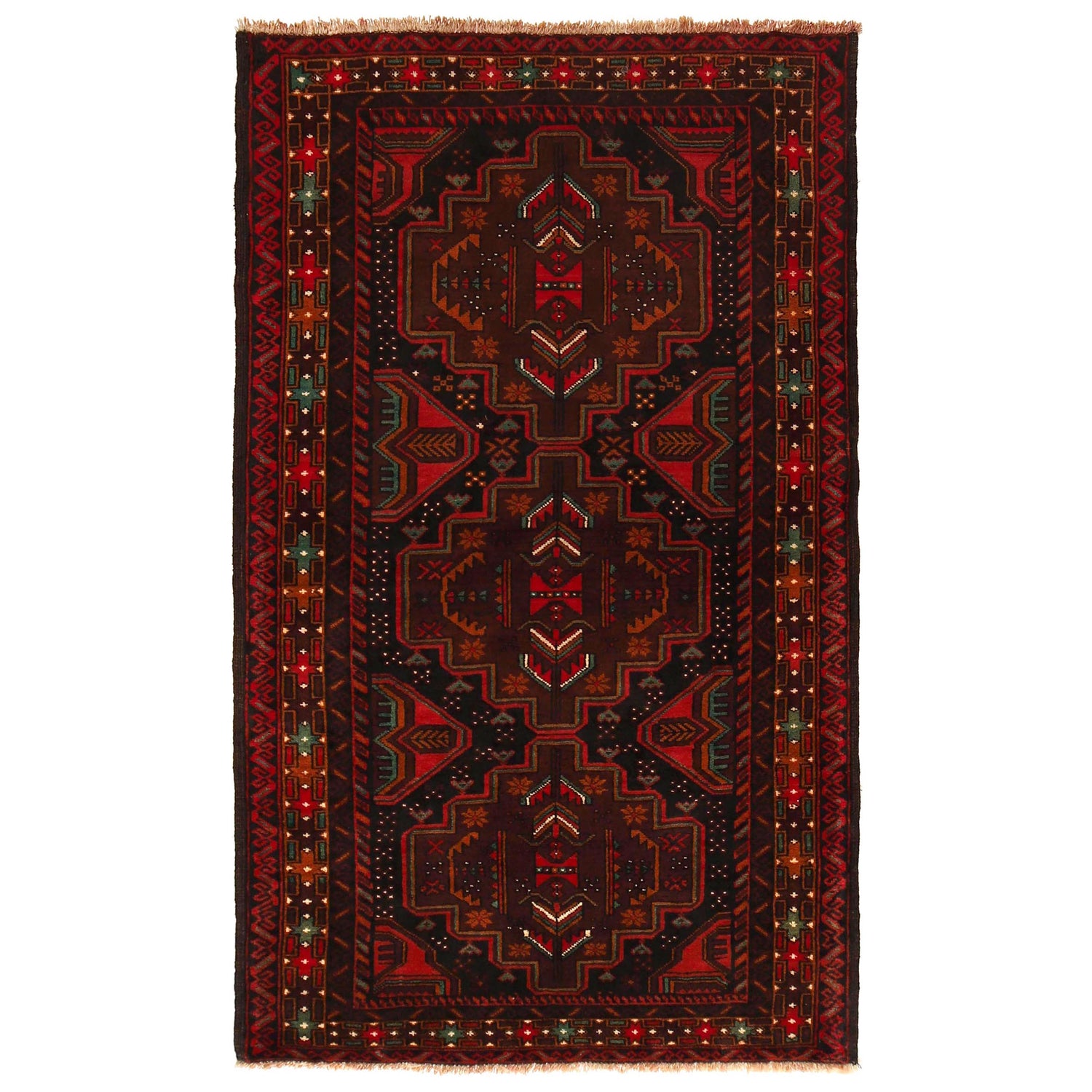 Baluch Short Rug 3' 9" x 6' 2" ft / 115 x 188 cm - No. G35813
