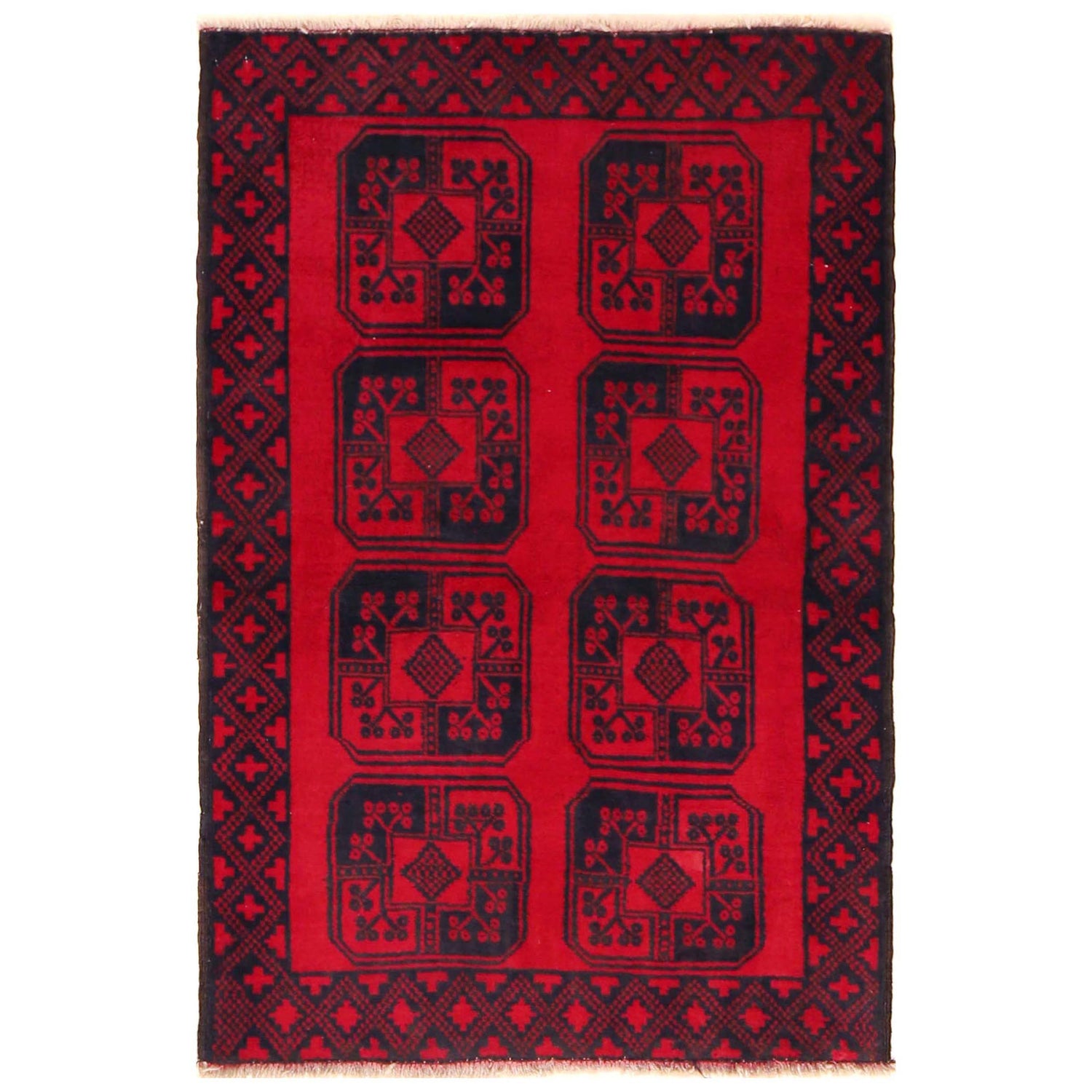 Red Color Baluchi Rug 3' 0" x 4' 6" ft / 92 x 138 cm - No. G35826