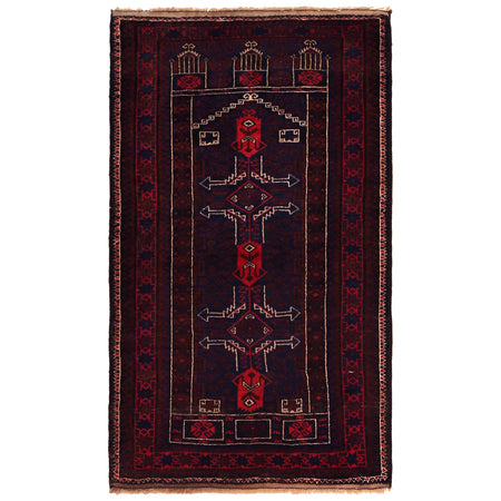 Hand Knotted Prayer Rug 3' 0" x 5' 2" ft / 92 x 158 cm -No. G35856