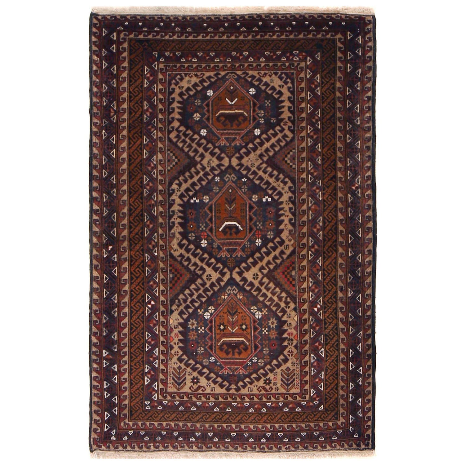 Traditional Baloch Rug 3' 1" x 4' 9" ft / 93 x 144 cm - No. G35858