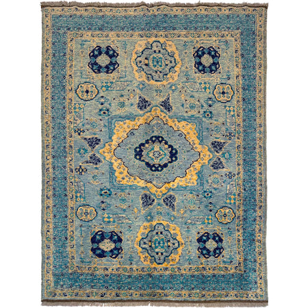 Blue Color Mamluk Carpet 4' 8" x 6' 3" ft / 142 x 191 cm - No. G36491