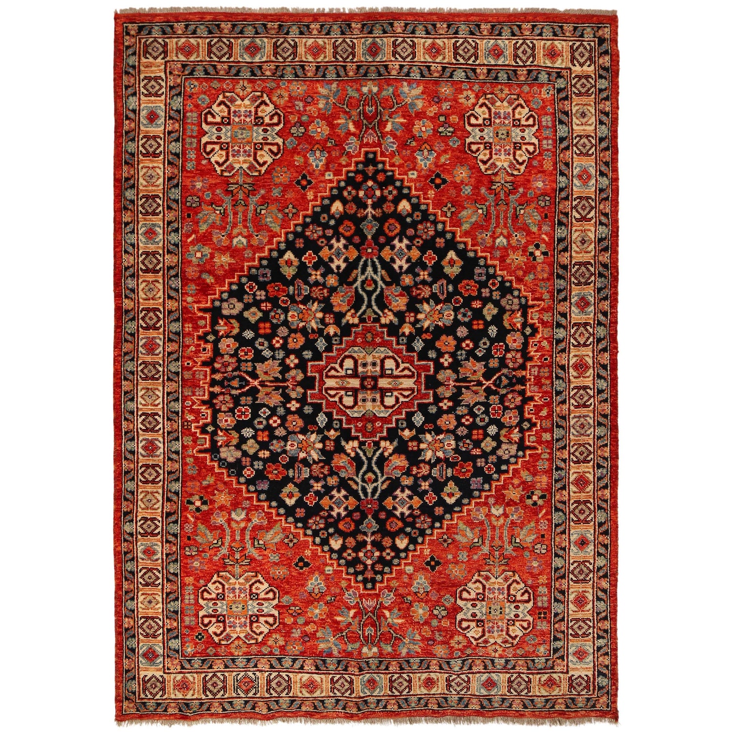 Shirazi Hand Knotted Carpet 6' 8" x 9' 8" ft / 202 x 295 cm - No. G36495