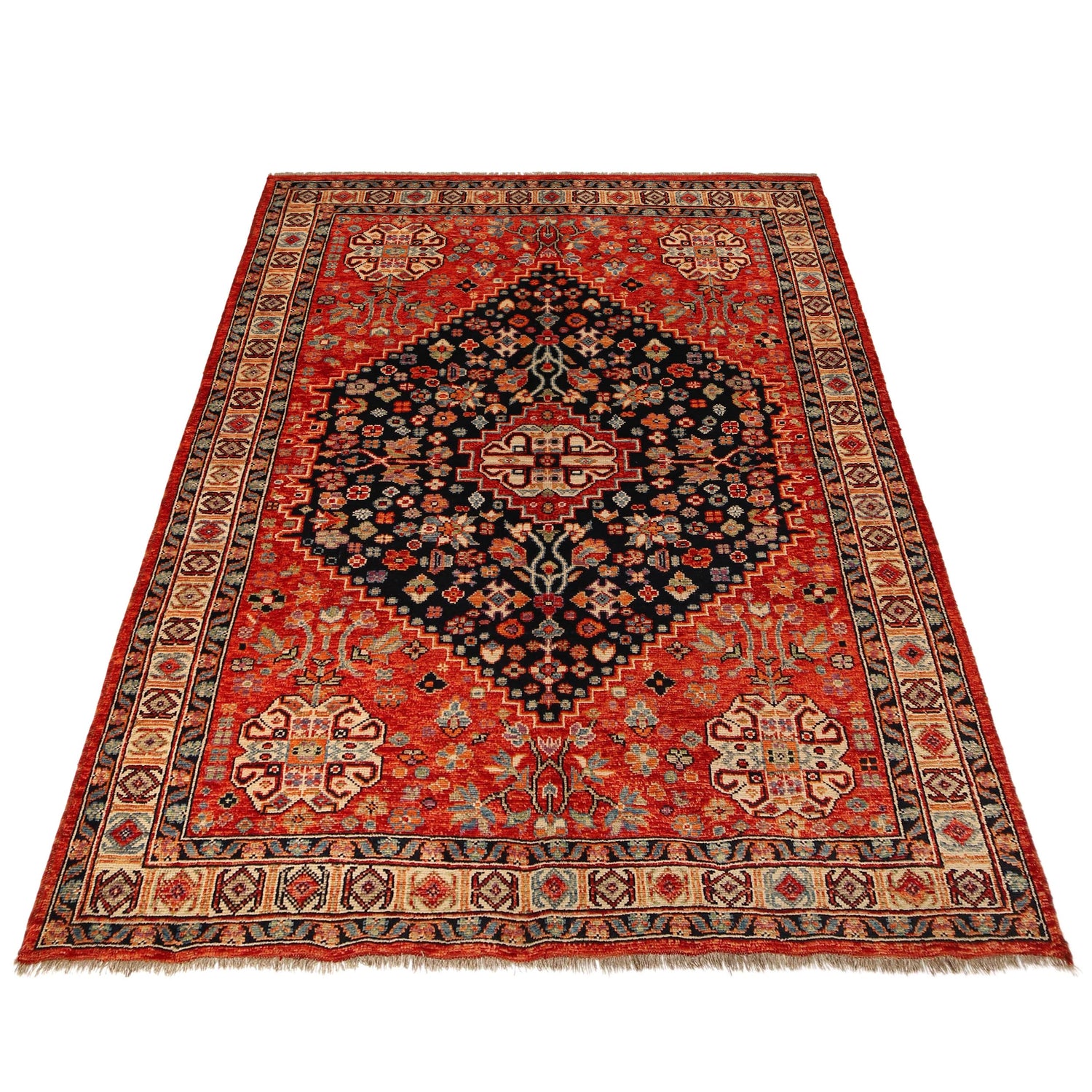 Shirazi Hand Knotted Carpet 6' 8" x 9' 8" ft / 202 x 295 cm - No. G36495