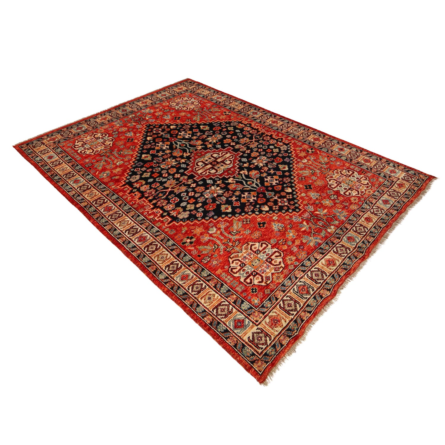 Shirazi Hand Knotted Carpet 6' 8" x 9' 8" ft / 202 x 295 cm - No. G36495