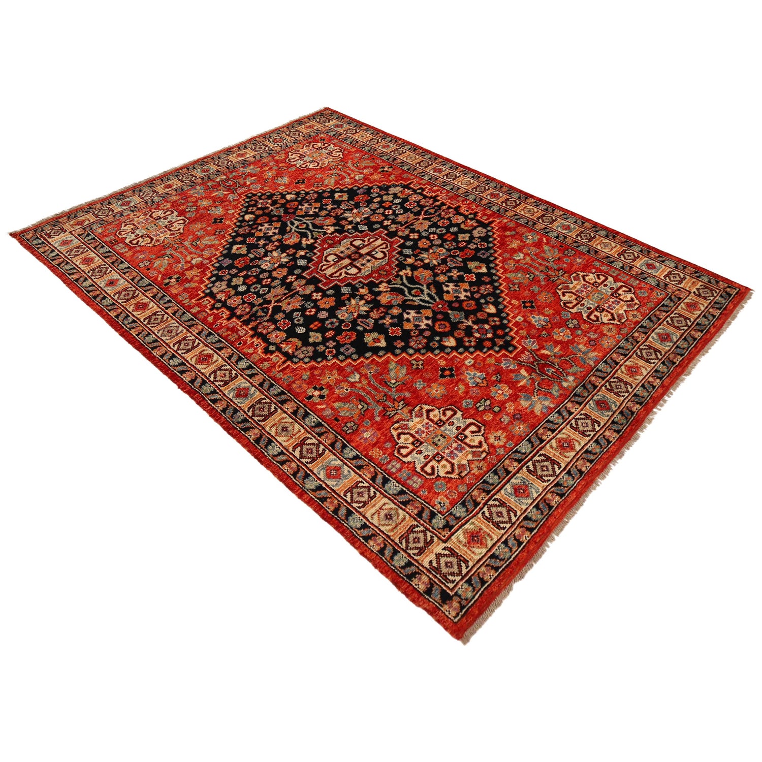 Shirazi Hand Knotted Carpet 6' 8" x 9' 8" ft / 202 x 295 cm - No. G36495