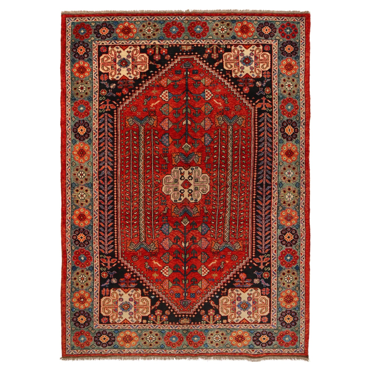 Shirazi Hand Knotted Carpet 6' 6" x 9' 9" ft / 198 x 296 cm - No. G36496