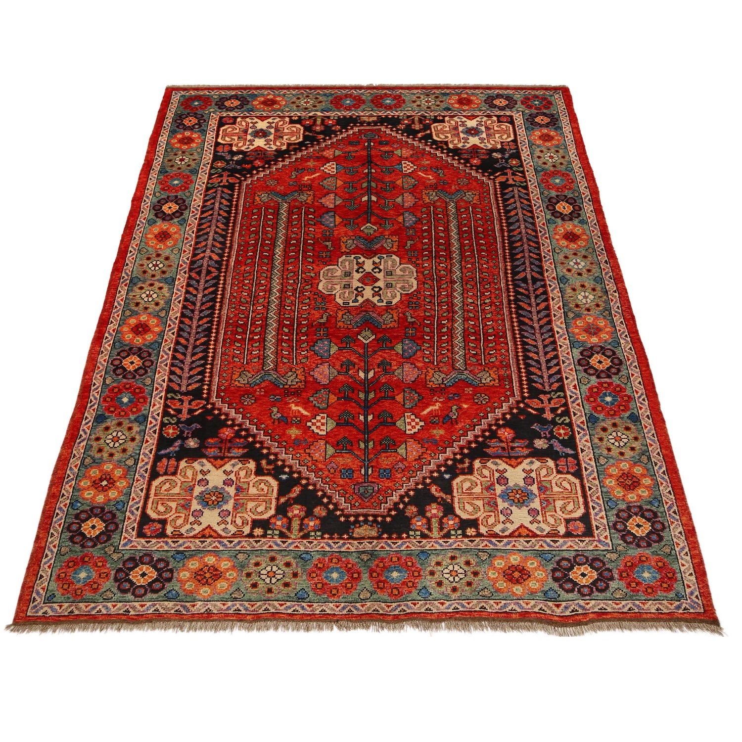 Shirazi Hand Knotted Carpet 6' 6" x 9' 9" ft / 198 x 296 cm - No. G36496