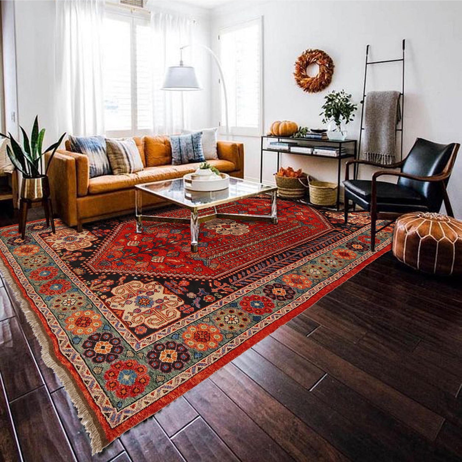 Shirazi Hand Knotted Carpet 6' 6" x 9' 9" ft / 198 x 296 cm - No. G36496