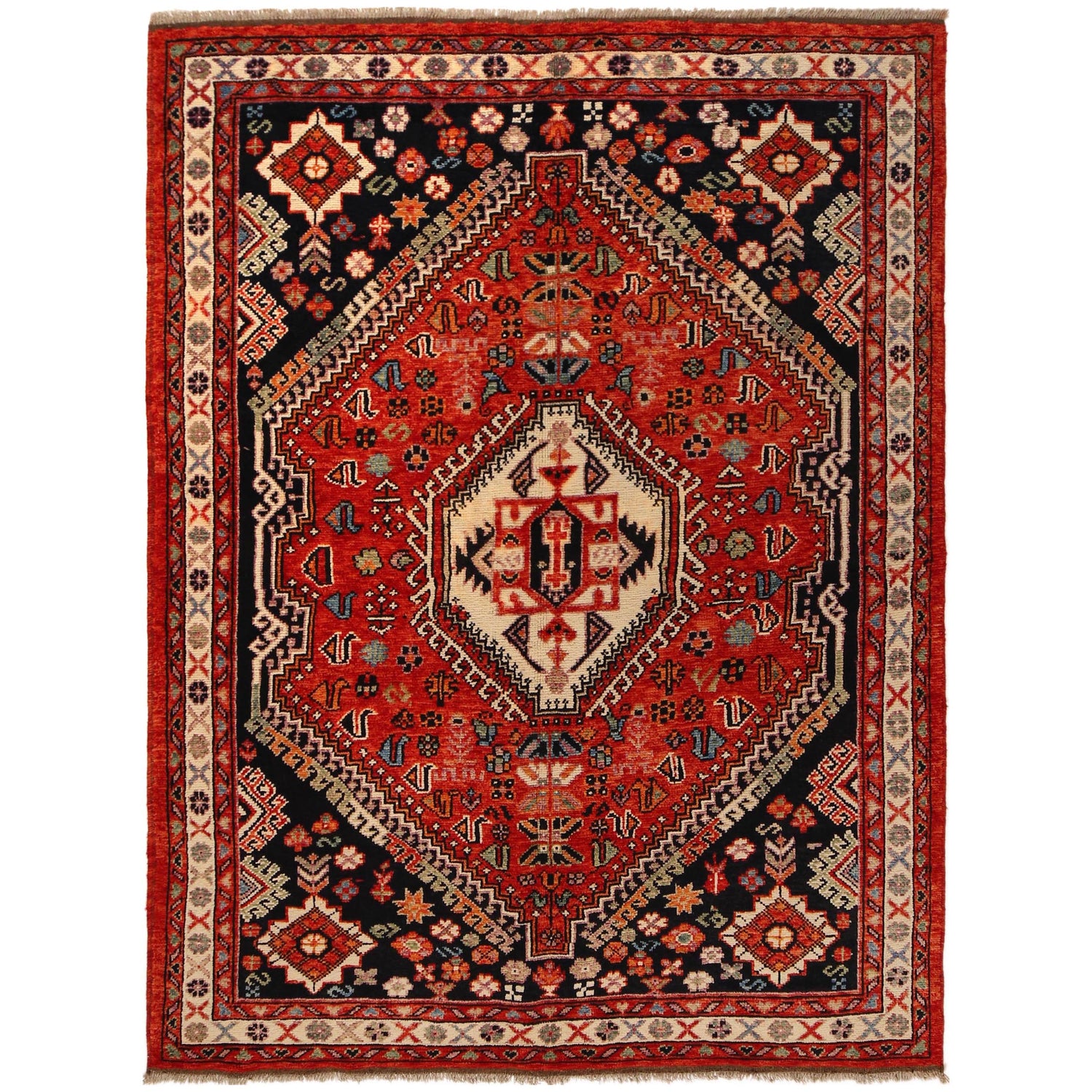 Persian Shirazi Design Carpet 5' 8" x 7' 10" ft / 172 x 239 cm - No. G36497