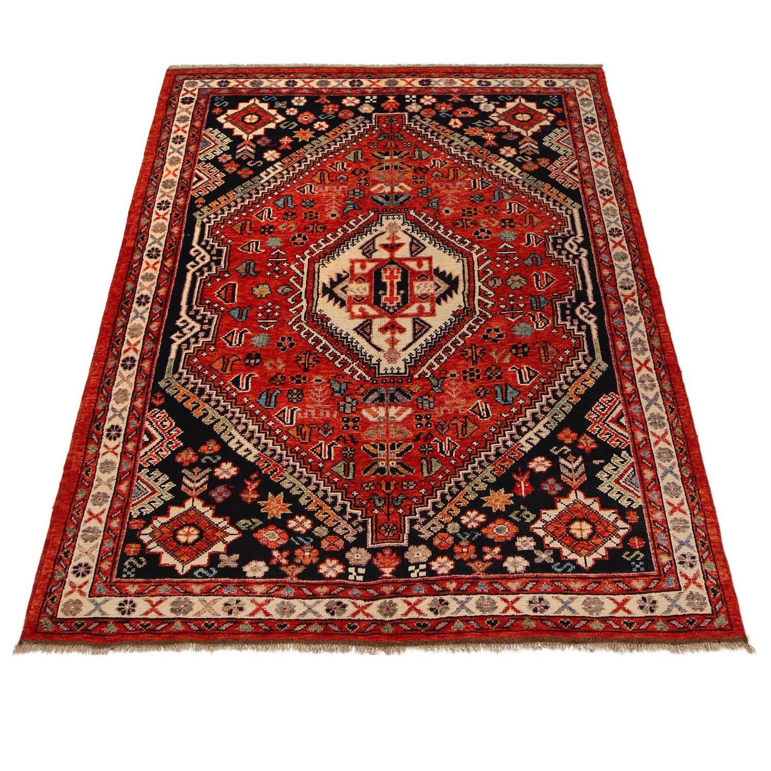 Persian Shirazi Design Carpet 5' 8" x 7' 10" ft / 172 x 239 cm - No. G36497