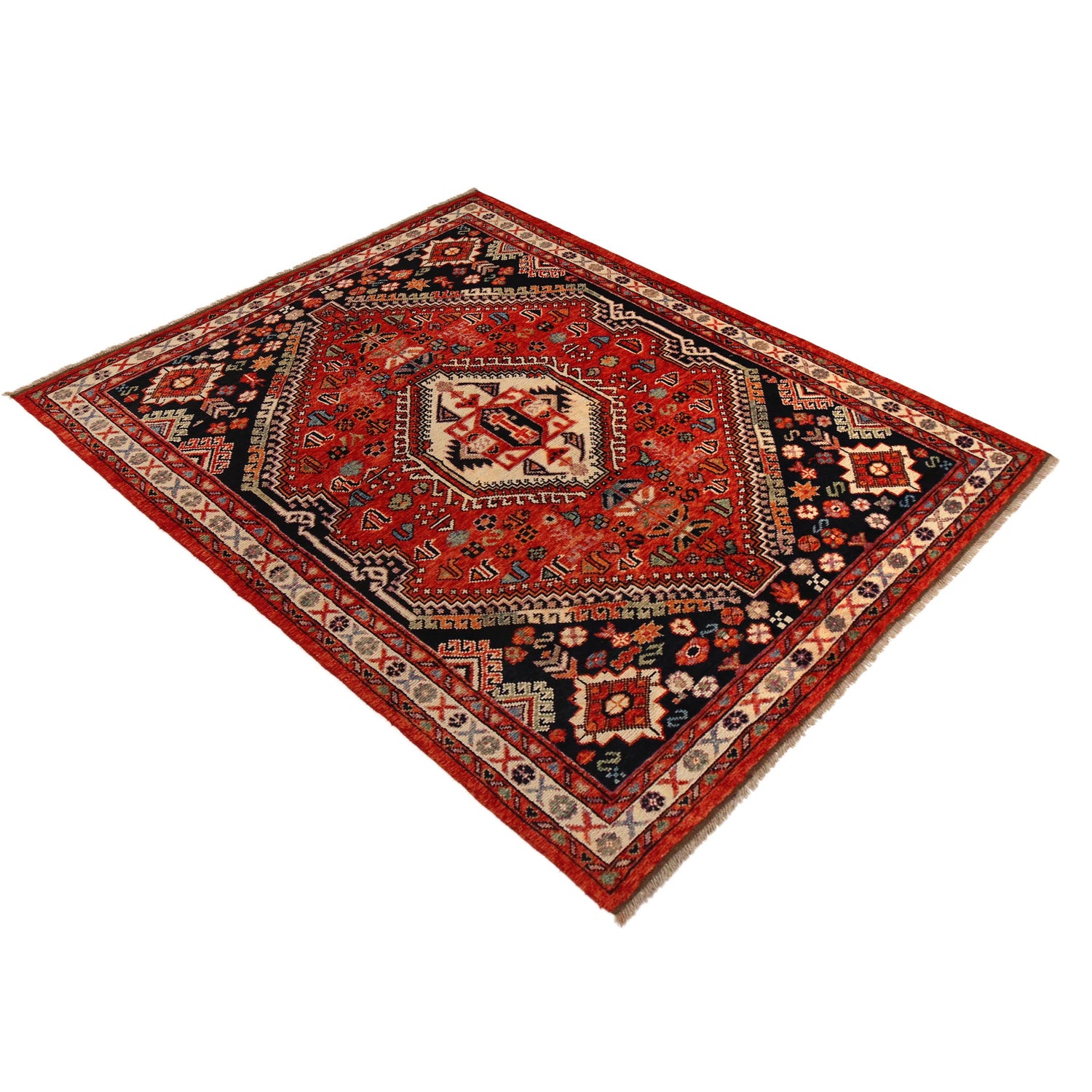Persian Shirazi Design Carpet 5' 8" x 7' 10" ft / 172 x 239 cm - No. G36497