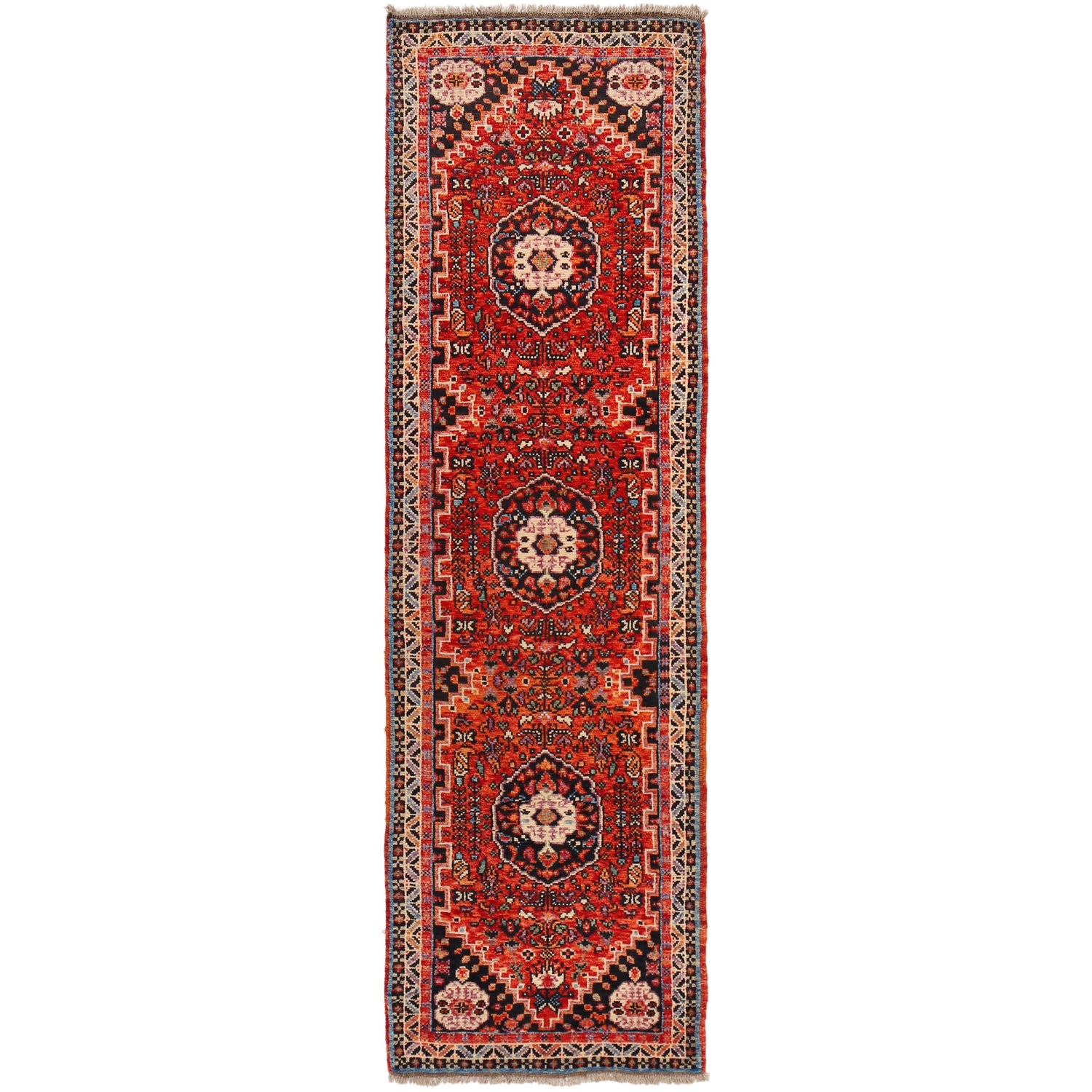 Persian Shirazi Design Carpet Runner 2' 8" x 9' 4" ft / 81 x 285 cm - No. G36499