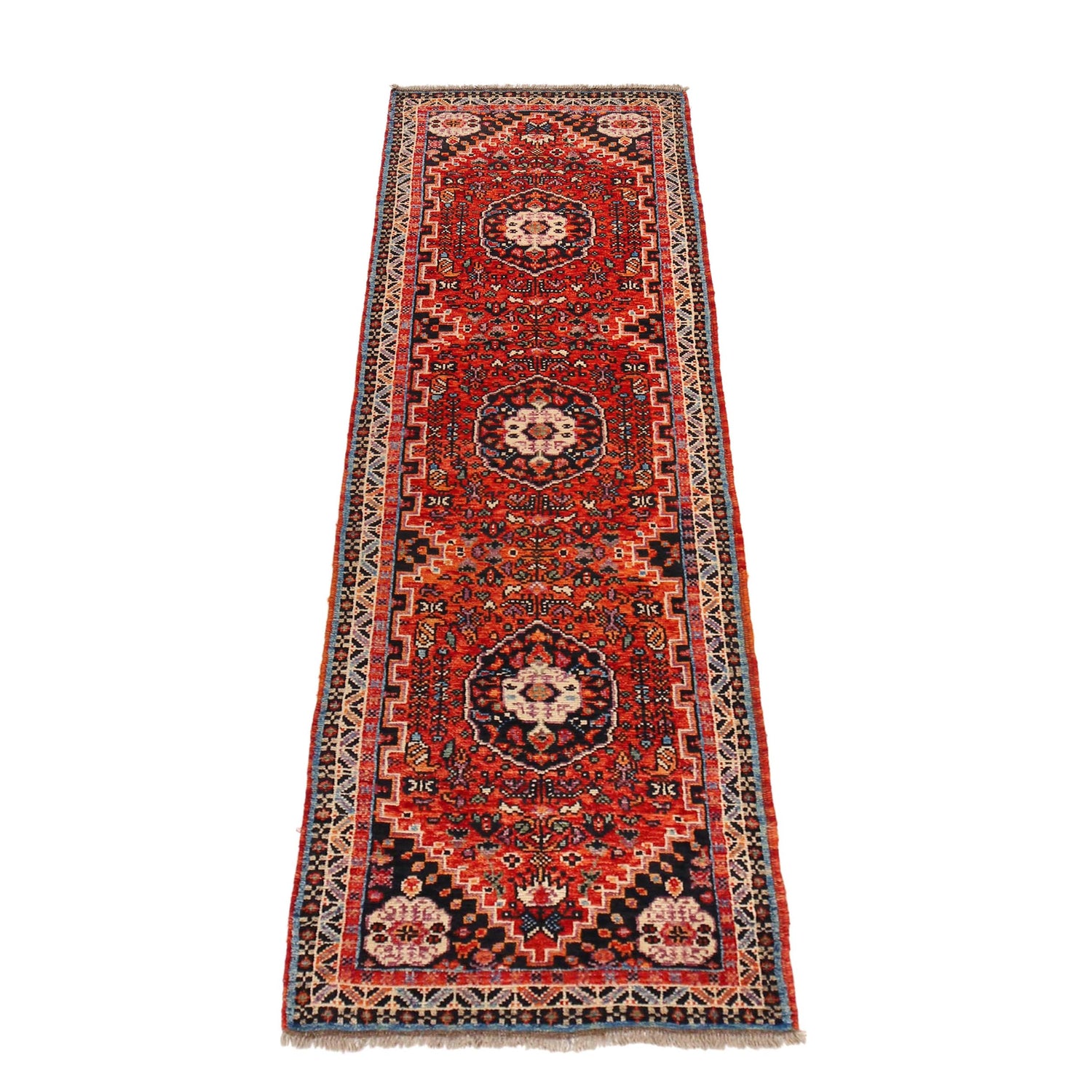 Persian Shirazi Design Carpet Runner 2' 8" x 9' 4" ft / 81 x 285 cm - No. G36499