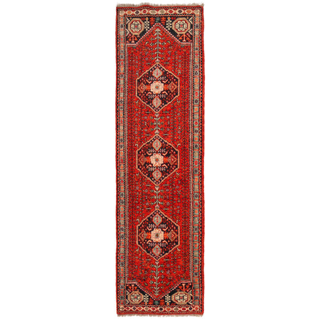 Rich Red Color Shiraz Carpet Runner 2' 7" x 9' 7" ft / 80 x 293 cm - No. G36500