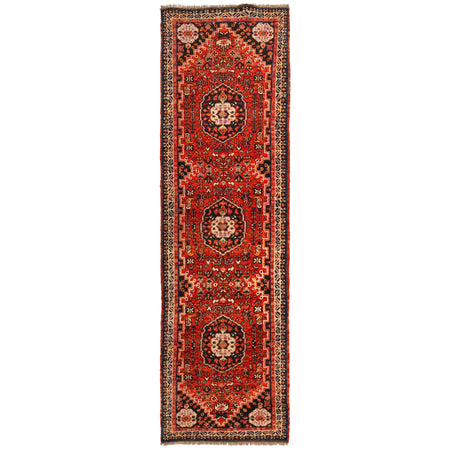 Shirazi Hand Knotted Carpe Runner 2' 8" x 9' 5" ft / 81 x 288 cm - No. G36501