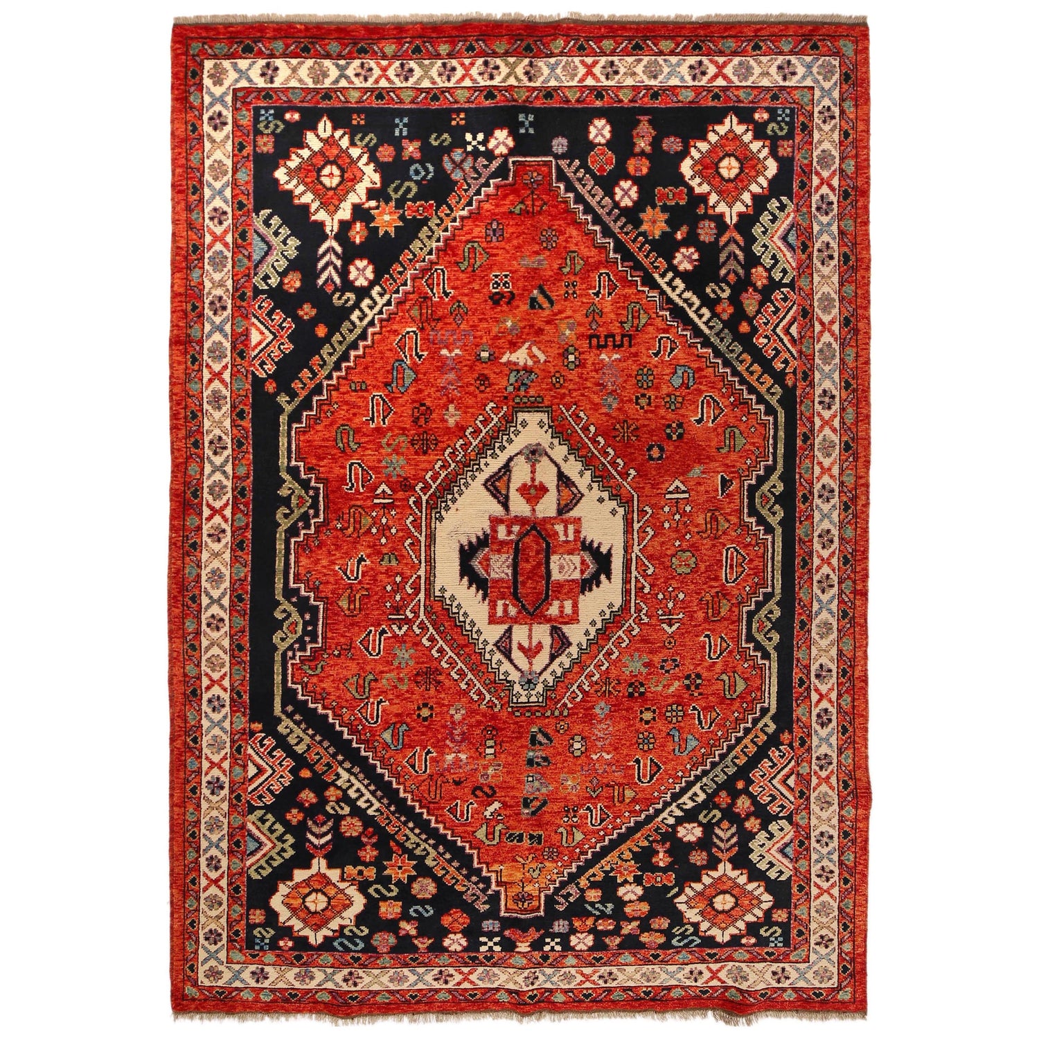 Shirazi Hand Knotted Carpet 6' 8" x 9' 9" ft / 203 x 297 cm - No. G36510