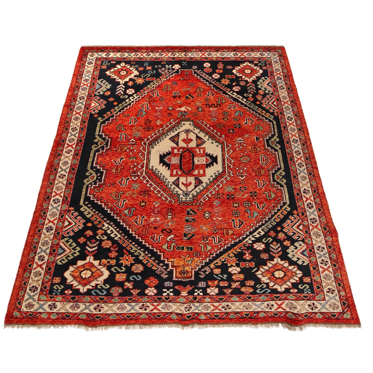 Shirazi Hand Knotted Carpet 6' 8" x 9' 9" ft / 203 x 297 cm - No. G36510
