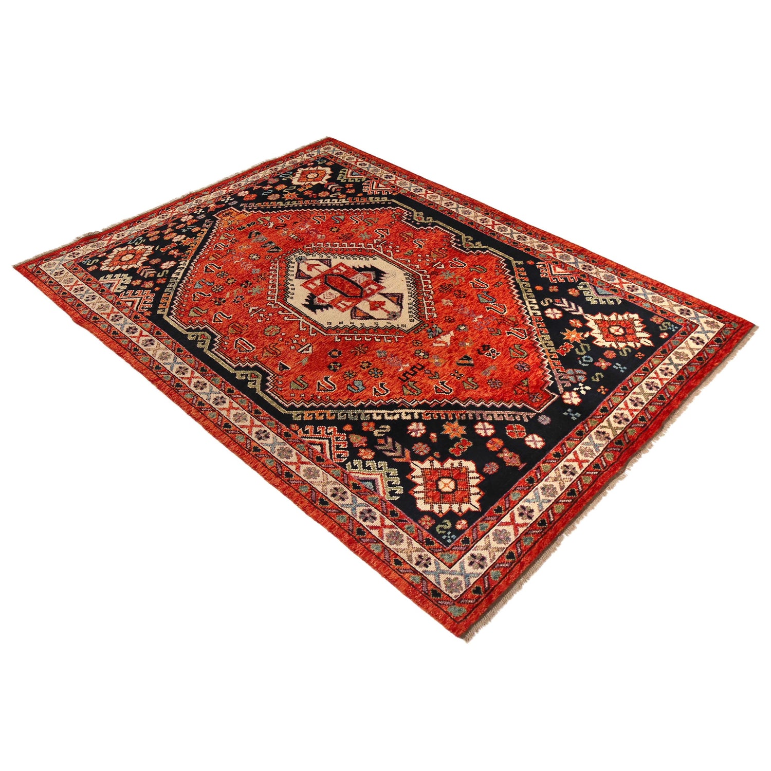 Shirazi Hand Knotted Carpet 6' 8" x 9' 9" ft / 203 x 297 cm - No. G36510