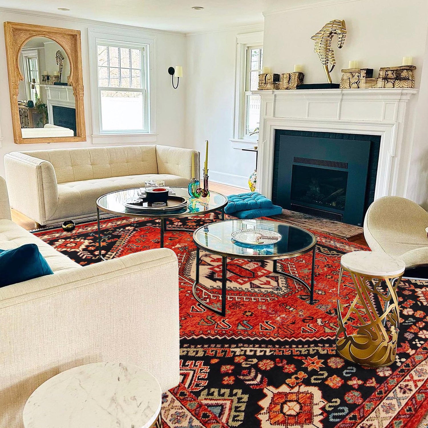 Shirazi Hand Knotted Carpet 6' 8" x 9' 9" ft / 203 x 297 cm - No. G36510