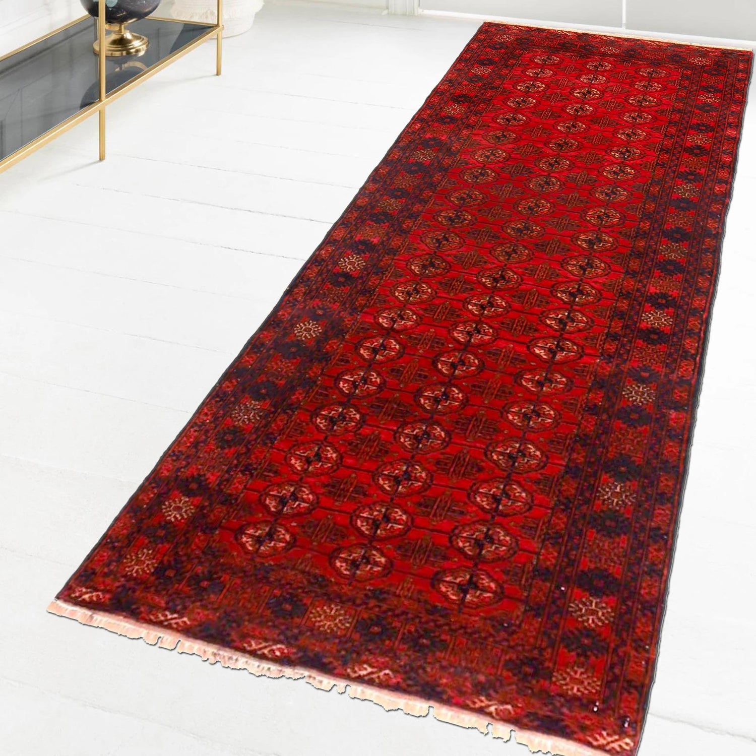 Hand Knotted Bokhara Runner Carpet 2' 7" x 6' 0" ft / 80 x 182 cm - No. G36529