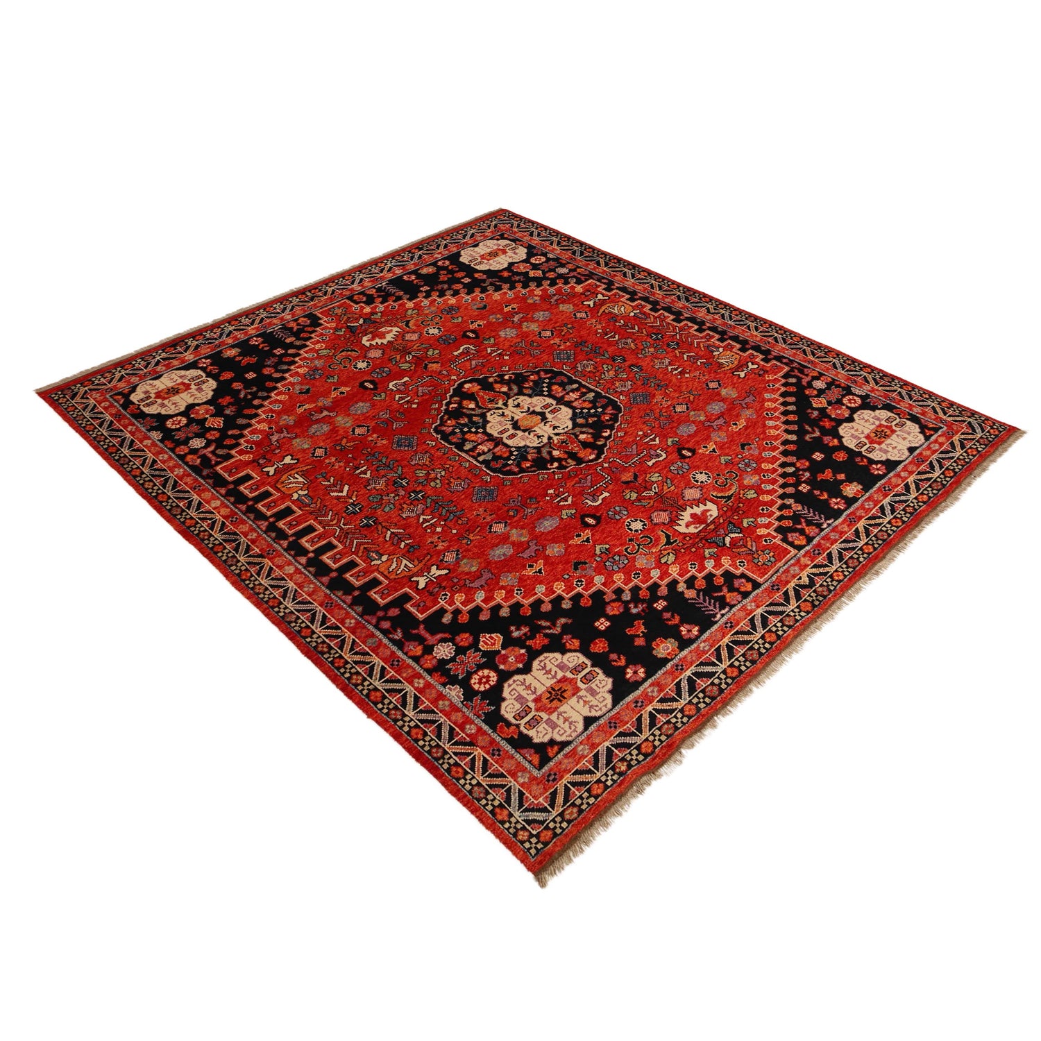 Red Color Shiraz Carpet 8' 4" x 9' 8" ft / 254 x 295 cm - No. G36532
