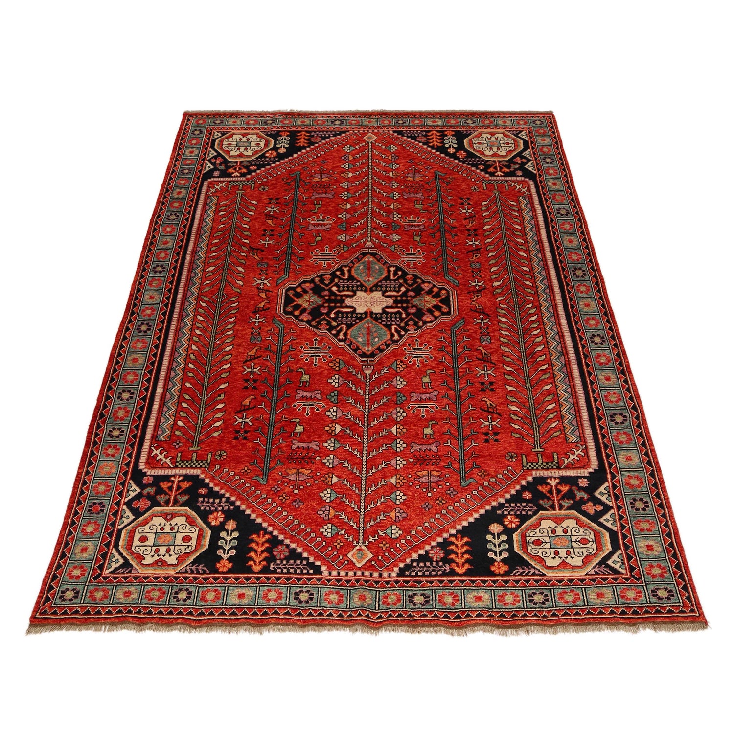 Shirazi Hand Knotted Carpet 7' 8" x 11' 4" ft / 234 x 346 cm - No. G36533