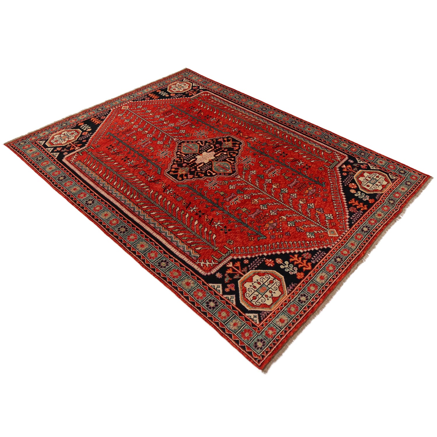 Shirazi Hand Knotted Carpet 7' 8" x 11' 4" ft / 234 x 346 cm - No. G36533
