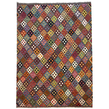 Hand Made Afghan Kilim 5' 9" x 8' 1" ft / 176 x 247 cm - No. G36637