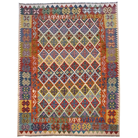 Hand Knotted Flatweave Kilim 6' 9" x 9' 6" ft / 205 x 289 cm - No. G36659