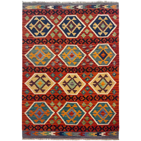 Handmade Vegetable Kilim 4' 3" x 5' 9" ft / 129 x 175 cm - No. G36664