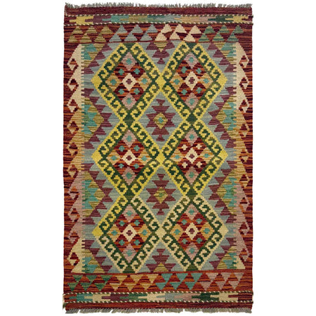 Hand Knotted Flatweave Kilim 2' 7" x 4' 0" ft / 78 x 123 cm - No. G36666