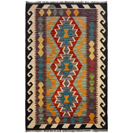 Handmade Afghan Vegetable Kilim 2' 7" x 4' 2" ft / 80 x 126 cm - No. G36667