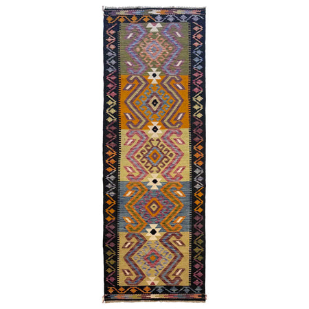 Handmade Vegetable Kilim Runner 2' 8" x 9' 11" ft / 82 x 301 cm - No. G36670