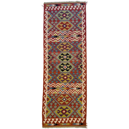 Handmade Vegetable Kelim Runner 2' 9" x 9' 8" ft / 83 x 295 cm - No. G36676