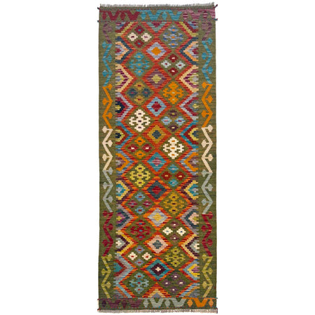 Hand Made Afghan Kilim Runner 2' 6" x 6' 8" ft / 76 x 204 cm - No. G36679
