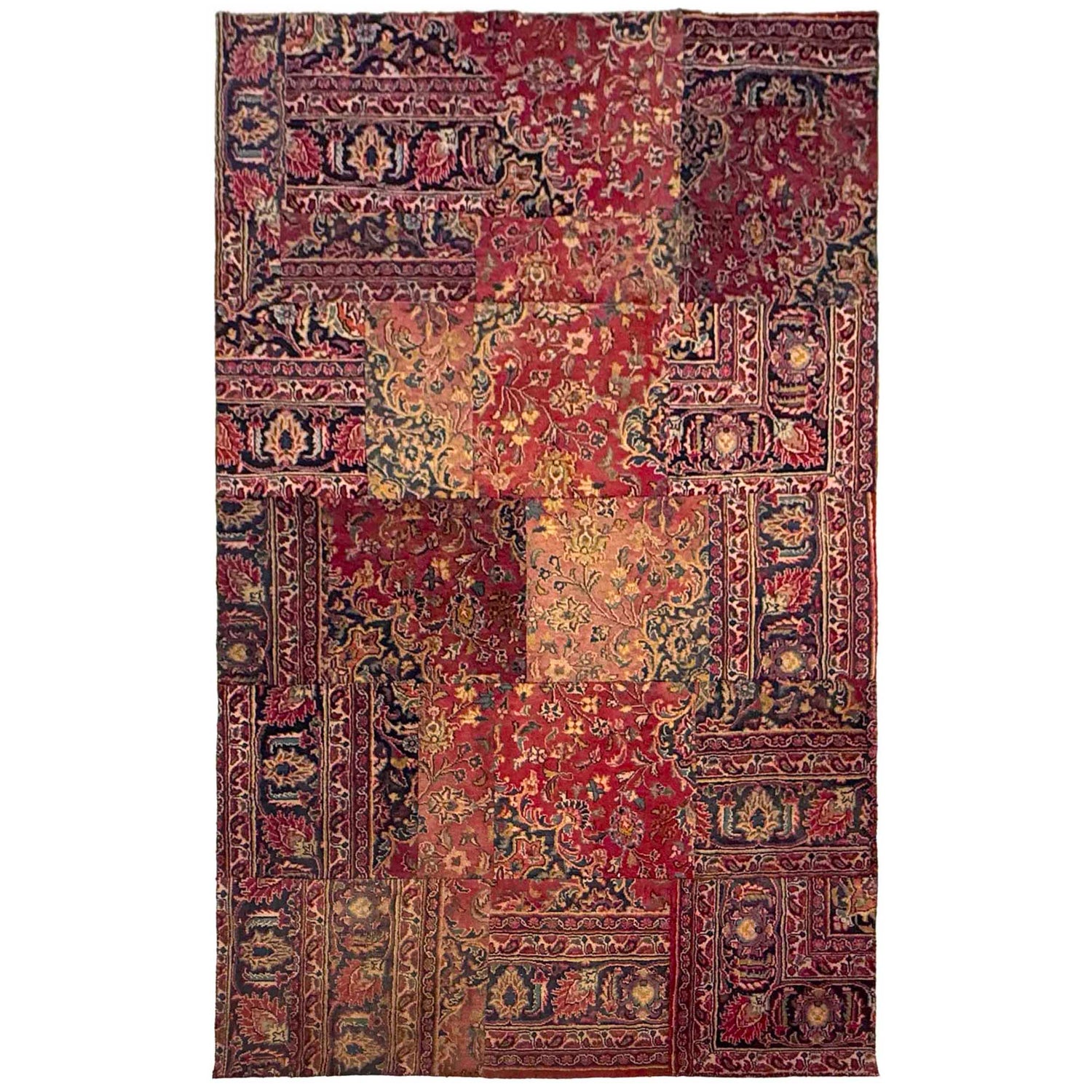 Handmade Vintage Patchwork Area Rug 5' 0" x 7' 10" ft / 138 x 253 cm - No. G36688