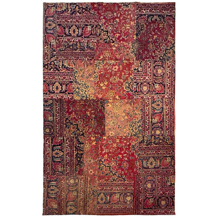 Handmade Vintage Patchwork Area Rug 5' 0" x 7' 10" ft / 138 x 253 cm - No. G36688